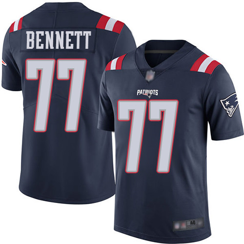 New England Patriots Football #77 Rush Vapor Limited Navy Blue Men Michael Bennett NFL Jersey->youth nfl jersey->Youth Jersey